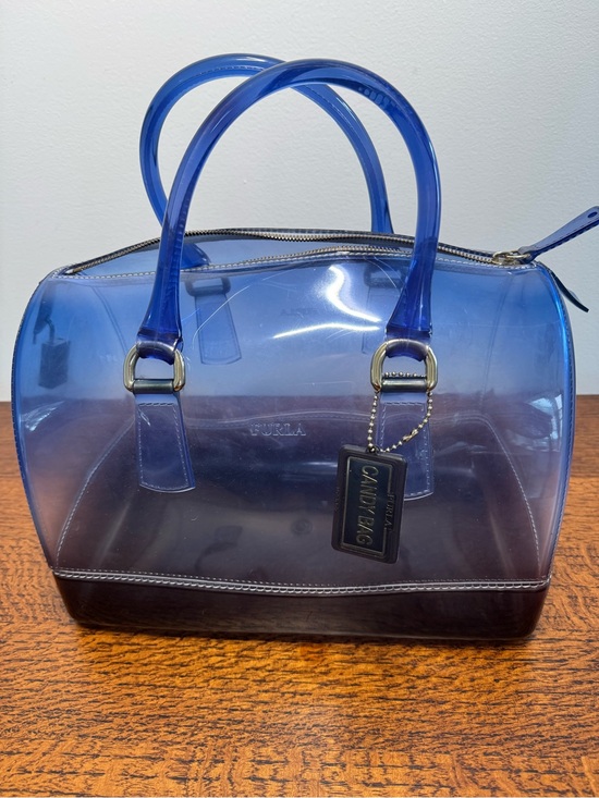Furla Handbags - Furla Candy Bag Satchel Ombré Blue Translucent Jelly Boston Bag